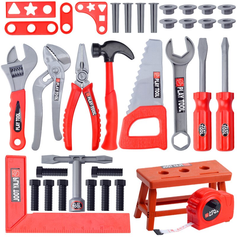 Coffret d&#39;outils de réparation pour enfants, maison de jeu, jouet, perceuse électrique, scie à écrou, outil de Simulation, Puzzle pour garçon: 40PCS Bag
