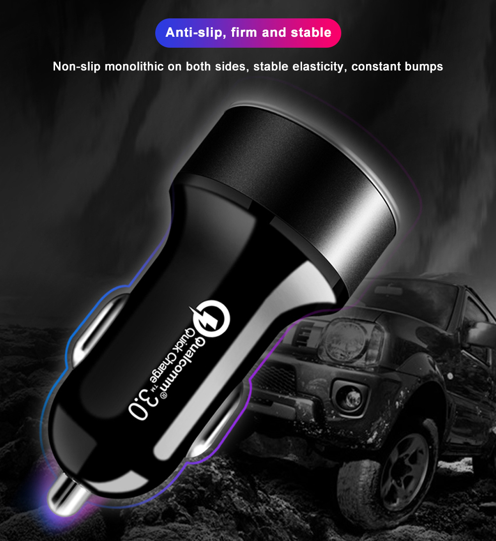 Cargador de coche Universal QC 3,0 PD, salida USB Dual para Huawei P10 Plus Mate 9, Xiaomi Mi5 Mi6 Plus, pantalla Led de voltaje