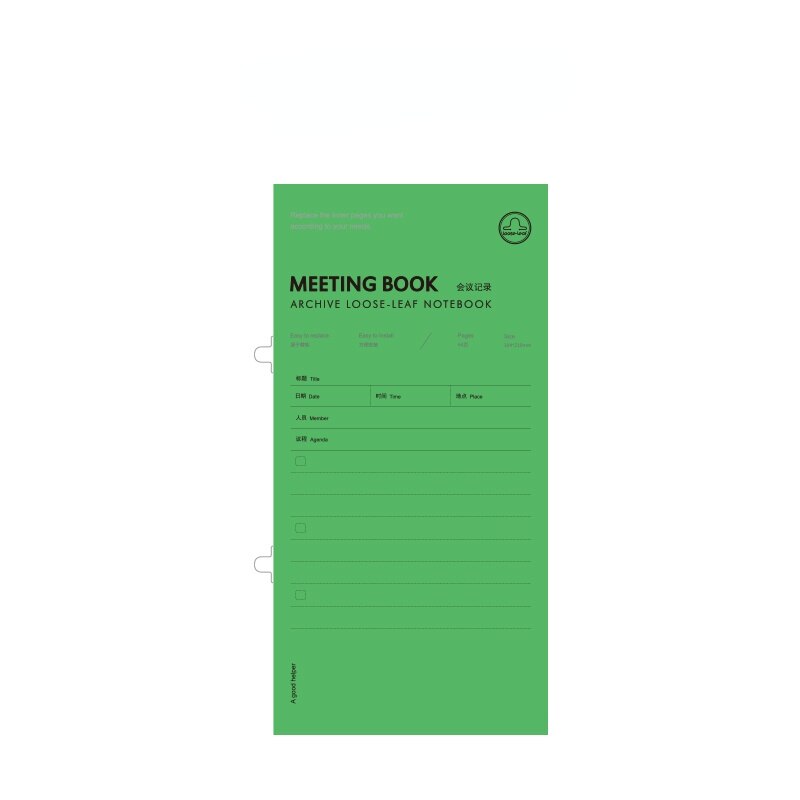 Kinbor Light Pocket Brief Daily Plan Book Meeting Notebook 104*210mm DIY Planner Scheduler Supplies 30P: meeting record
