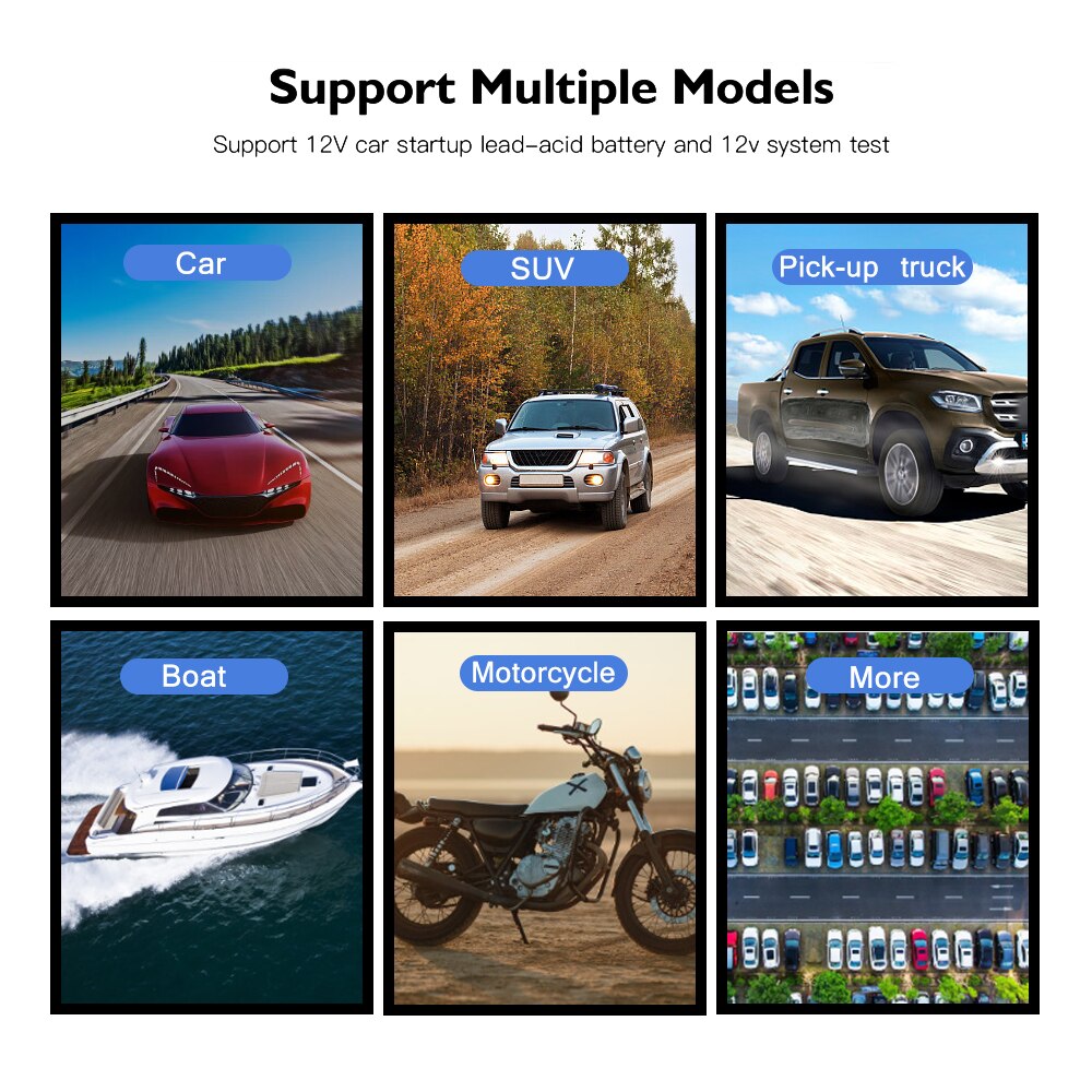 Auto Diagnostic Tool 12V Auto Batterij Oplader Tester Analyzer Analyzer Gereedschap Automotive V311B Auto Opladen Cricut Load Test