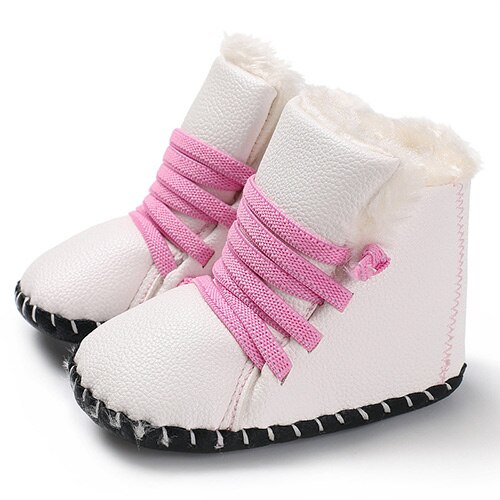 Artificiale DELL&#39;UNITÀ di elaborazione di Lana Medio Stivali Bambino Caldo di Spessore Stivali 0-36 Mesi Bay Ragazze Ragazzi Scarpe Impermeabili Stivali Infantili del bambino del bambino Scarpe: white / 2