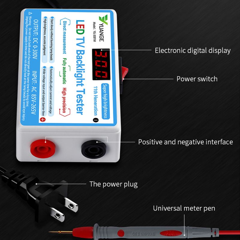 Probador de retroiluminación LED de TV multiusos para el hogar, salida de retroiluminación de ordenador portátil, 0-300V, instrumentos de herramientas, cuentas de lámpara, tiras de pantalla Digital LCD