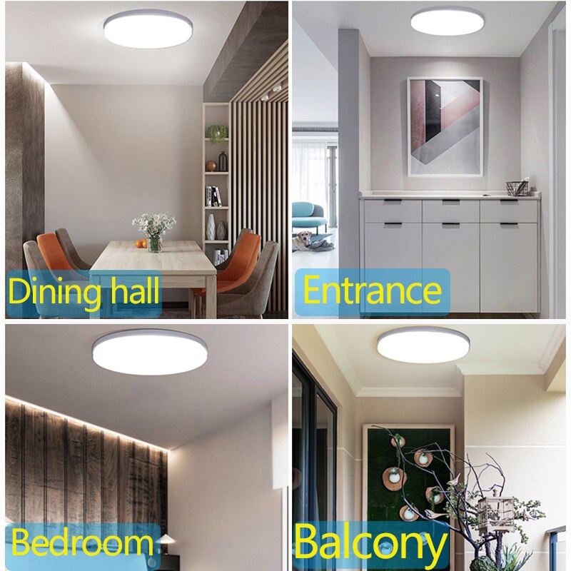 ledet panellys 15w 20w 30w 50w 220v moderne ledet taklampe rund panellampe til dekorasjon hjemmebelysning varm/hvit