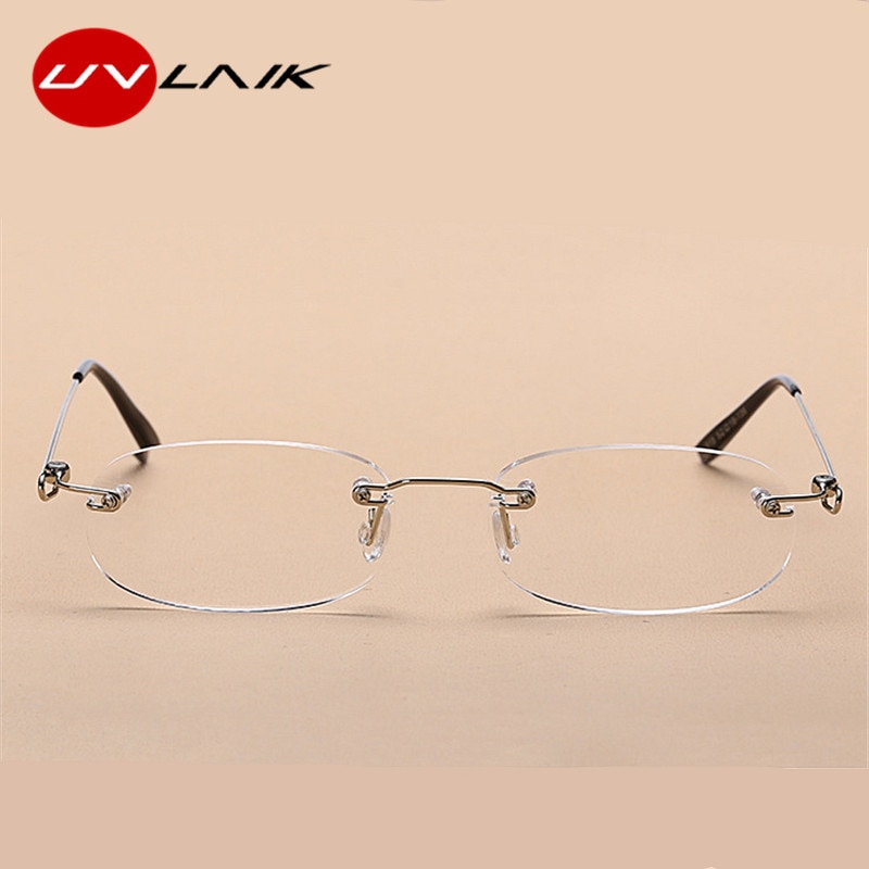 Uvlaik kantløse læsebriller progressive gennemsigtige briller rammeløse mænd kvinder presbyopiske briller med etui 1.5 2.0 2.5 3.0