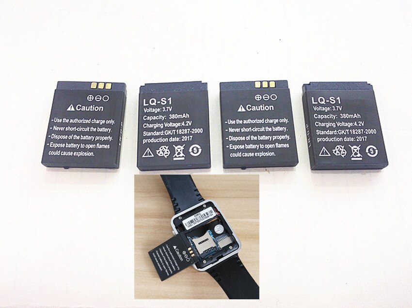 Originele Oplaadbare Li-Ion Batterij 3.7v 380mah Smart Horloge Batterij Vervangende Batterij Voor Slimme Horloge Dz09 A1 V8 x6