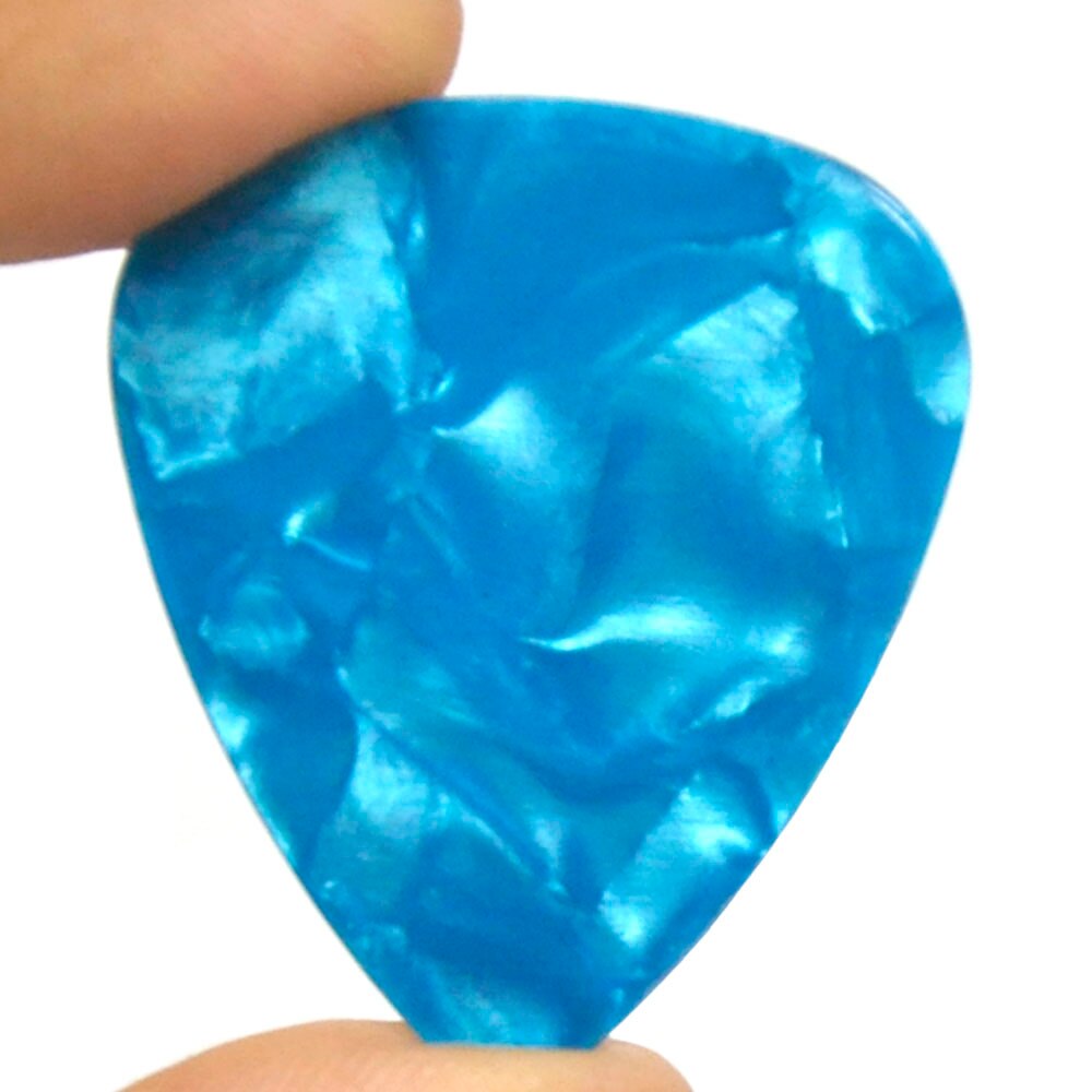 Lots of 50pcs Sky Blue Pearl Medium 0.71mm Celluloid Guitar Picks Plectrums