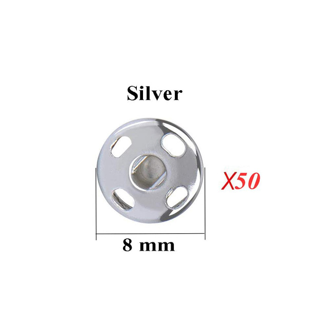 100/50 stk trykkknapper sy på trykknapper metall trykknapper trykkknapp for gjør-det-selv-sying av klær 8/10mm: 5