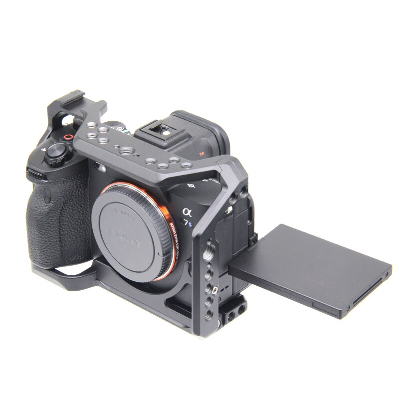 Camera Kooi Full Body Beschermhoes Met Koud Shoe Mount 1/4in Schroef Gaten Voor Sony A7S3 Konijn Kooi camera Accessoire