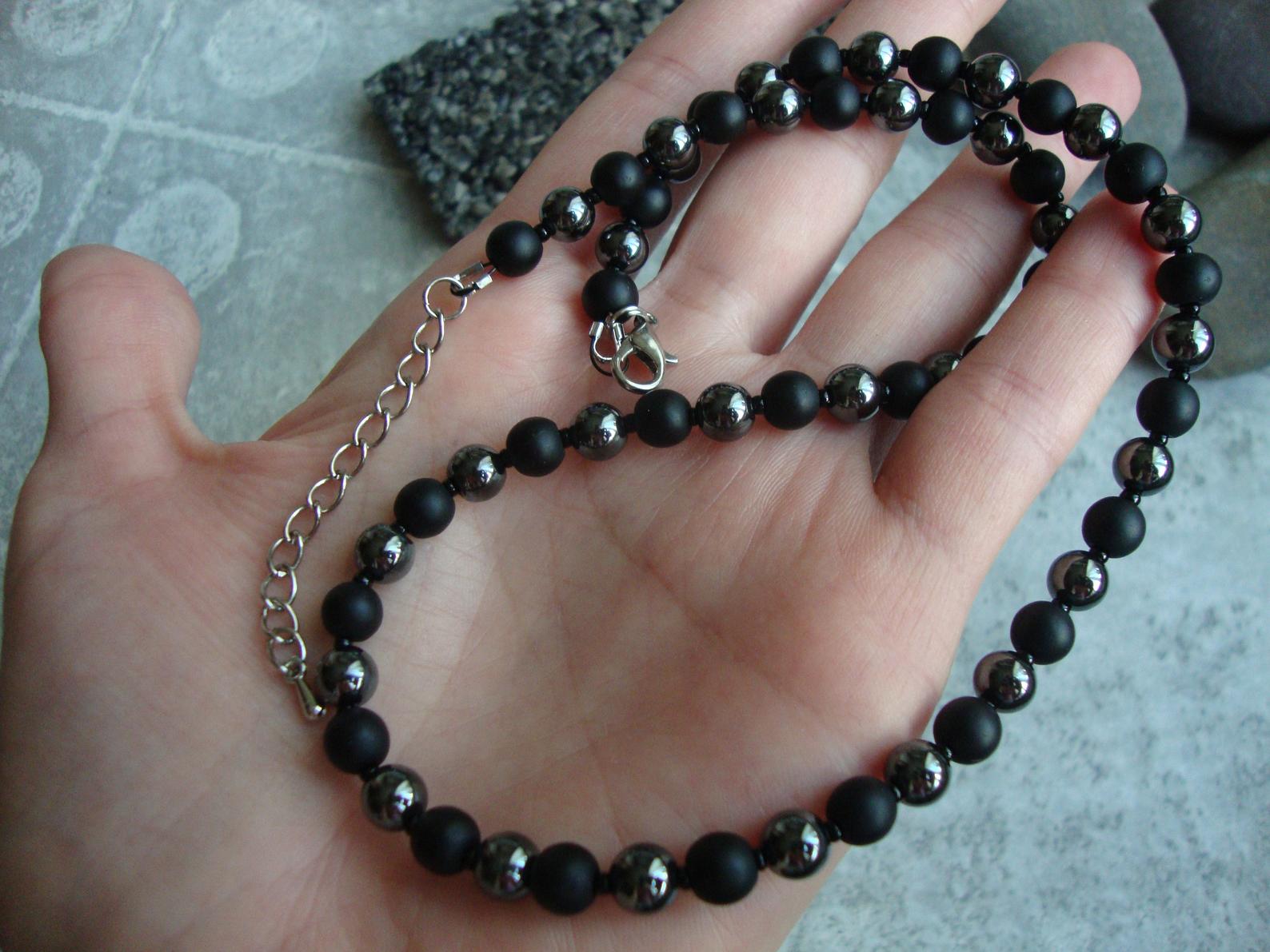 Collar Tribal para hombre, collar de Surf para hombre, collar bohemio para hombre, collar de Onyx negro de ojo de tigre: A14
