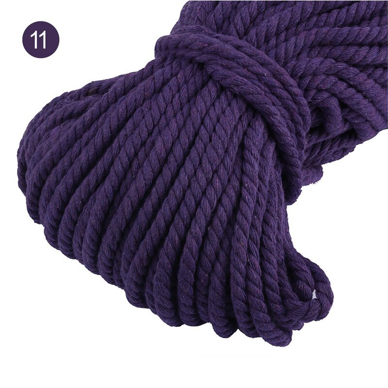 100% Katoen 3 Aandelen Twisted Katoenen Koorden 5Mm Diy Craft Decoratie Touw Katoenen Koord Voor Tas Trekkoord Riem 15 kleuren: color 11