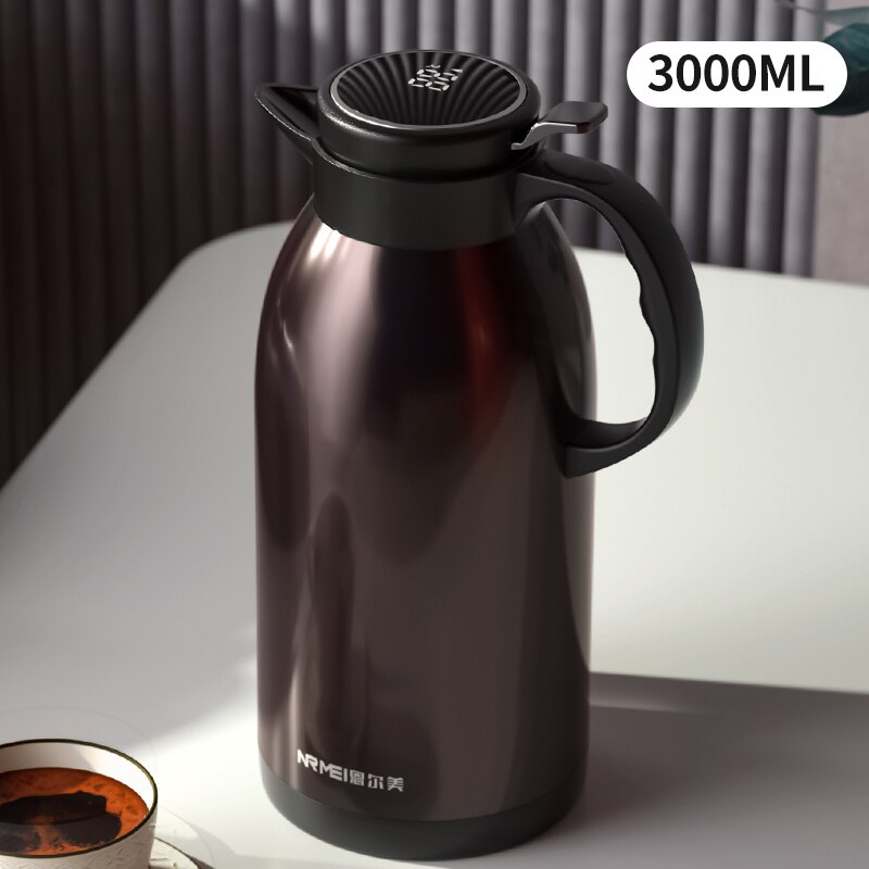 botella termica acero inoxidable termo inteligente botella de agua Jarra termo de acero inoxidable de gran capacidad, botella de temperatura con pantalla, portátil, bote de agua, 2L, 3L: 3000ML Purple