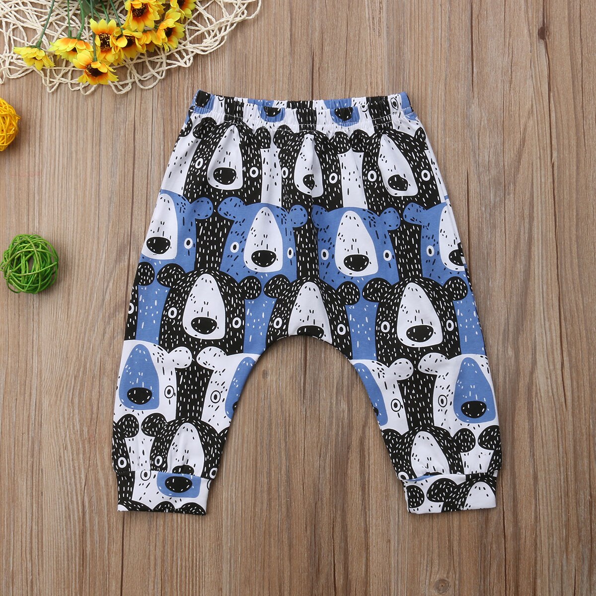 0-3T Kids Baby Boys Girls Bear Animals Bottoms Harem PP Leggings Pants Trousers