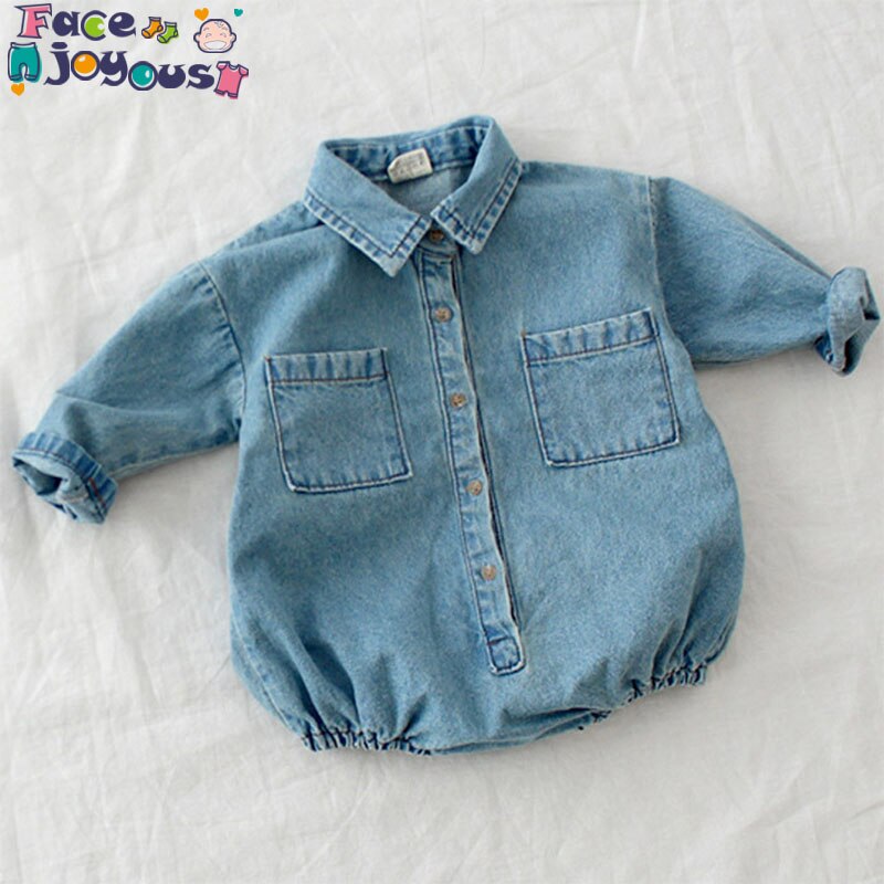 Baby Romper Infant Baby Boy Girl Overalls Jumpsuit Long Sleeve Cute Cartoon Denim Baby Spring Autumn Costume Clothes For Babies