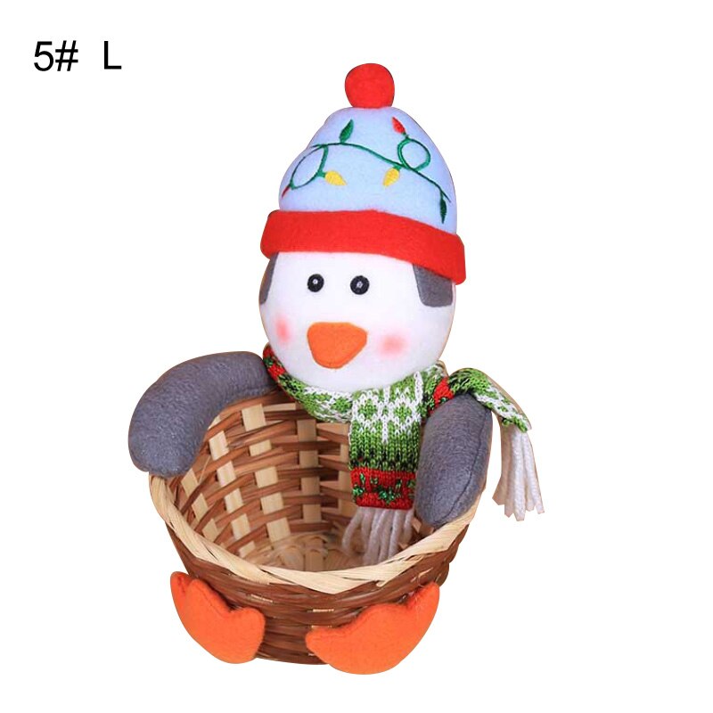 Nydelig juleoppbevaringskurv bambusstokk santa hjort snømann godteribeholder juledekorasjon корзина для игрушек: 5 / S