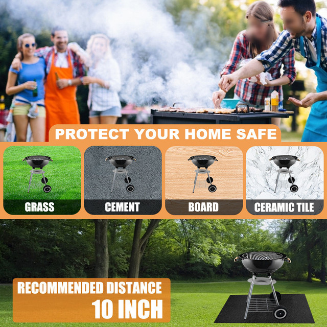 1 Piece Fireproof Fire Mat Floor Lawn Protection BBQ Grill Pad Rug Firepad Cover Floor Rug Camping Home Grill Mat: 39 72 inches