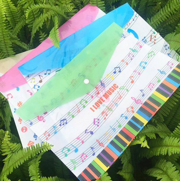 1 Pcs Cute A4 Music Theme Piano Instruments Document Bags Examination File Holder Student Storage Organizer Stationery
