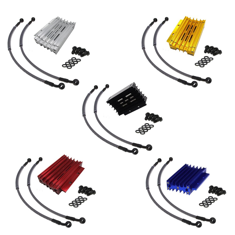 Aluminum Engine Oil Cooler Radiator Kit for Monkey 125CC 140CC ATV Dirt Pit Bike Engine Oil Cooler Cooling Radiator Kit