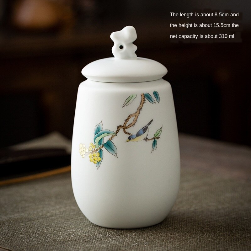 Mouton graisse Jade porcelaine thé conteneurs thé vert Pu'er thé emballage en céramique scellé stockage thé Caddy thé pots poterie pot: jar3