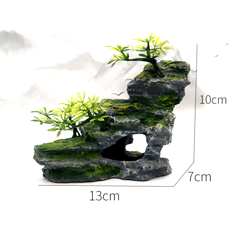 Aquarium Rockery Stone Aquatic Ornaments Fish Tank Landscaping Simulation Landscape Resin Rockery Stone Pet Accessoriess: AX-02