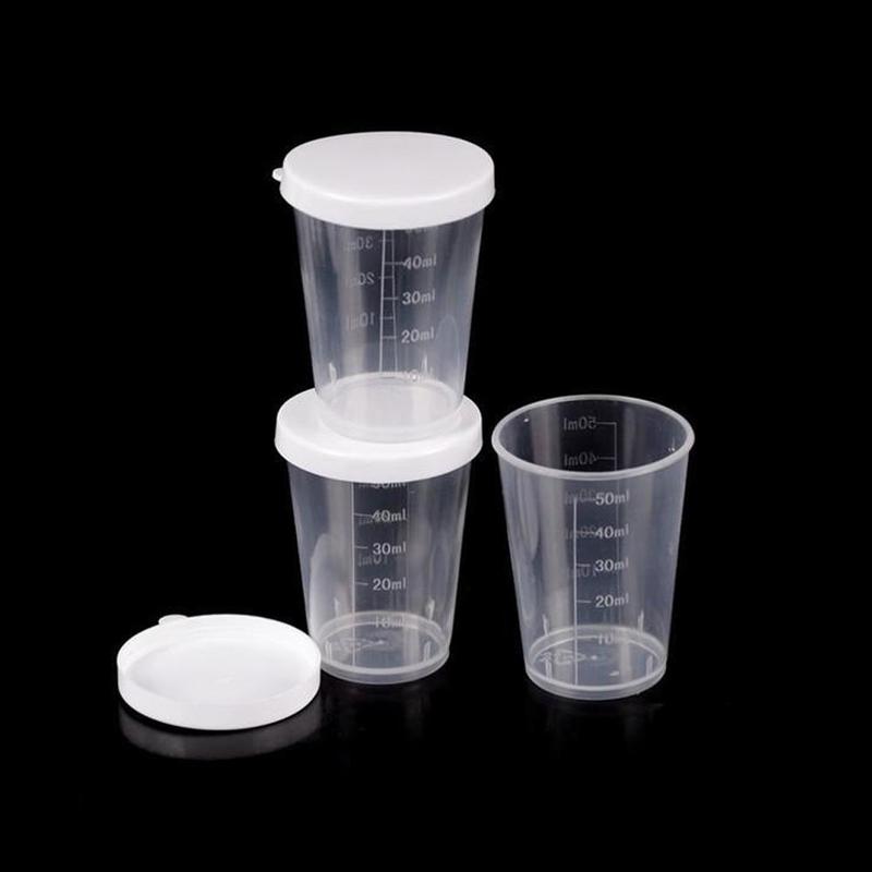 1 Pc 30/50 Ml Meten Maatregel Cups Met Deksel Met Afgestudeerd Keuken Transparante Container Clear Chemie Experiment Levert