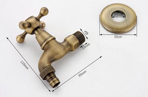 Vidric Antieke bronzen kraan Tuin Bibcock wasmachine kraan outdoor kraan voor Tuin: Geel