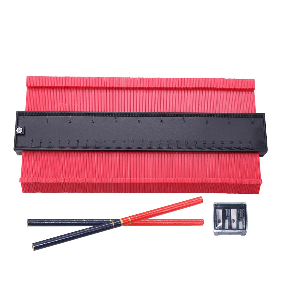 Tiling Skirting Laminate Profile Template 10/5 inch Widened Profile Contour Gauge Woodworking Gadget Depth Measurement: Red B