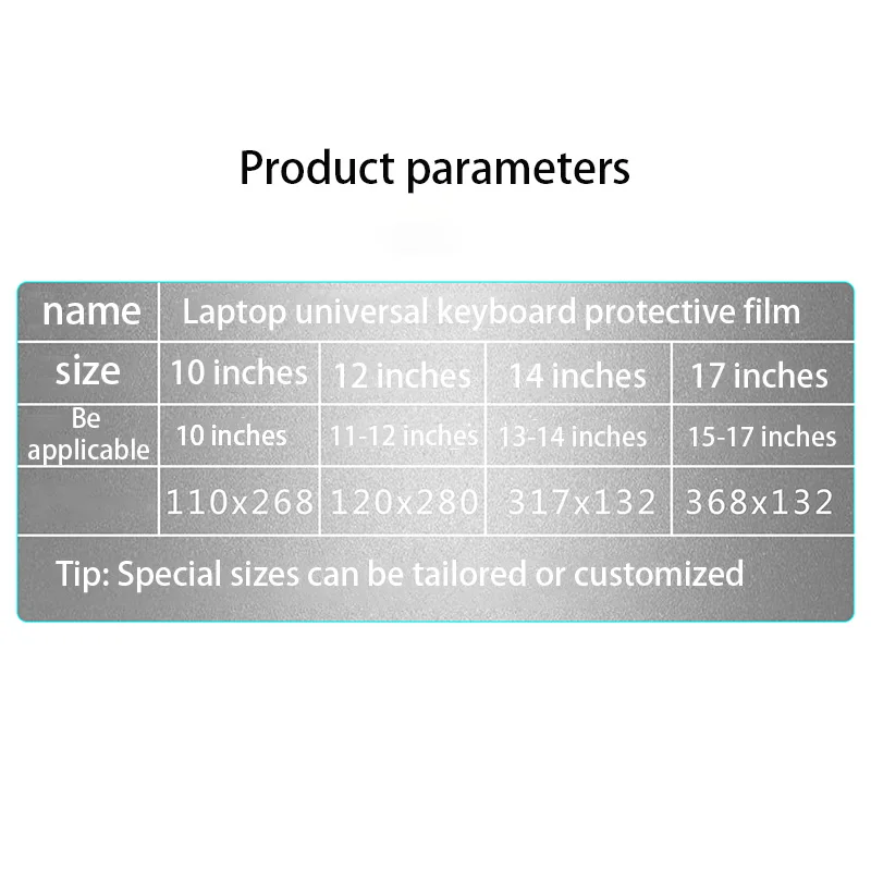 Wasserdichte Laptop-Tastatur, Schutzfolie 10, 11, 12, 13, 14, 15, 17 Zoll, Silikon, transparente Schutzfolie, Tastatur, staubdichte Folie
