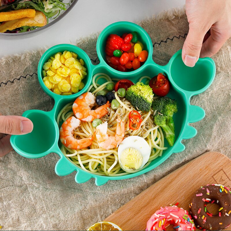 Baby Kommen Diner Platen Siliconen Zuig Feeding Servies Bpa Gratis Antislip Baby Gerechten Krab Voedsel Voeden Kom voor Kids
