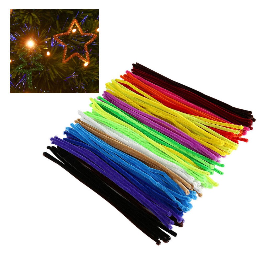 200Pcs Glitter Multicolor Art Stem Bending Folding Flexible DIYs Educational Sticks -6mmx300mm