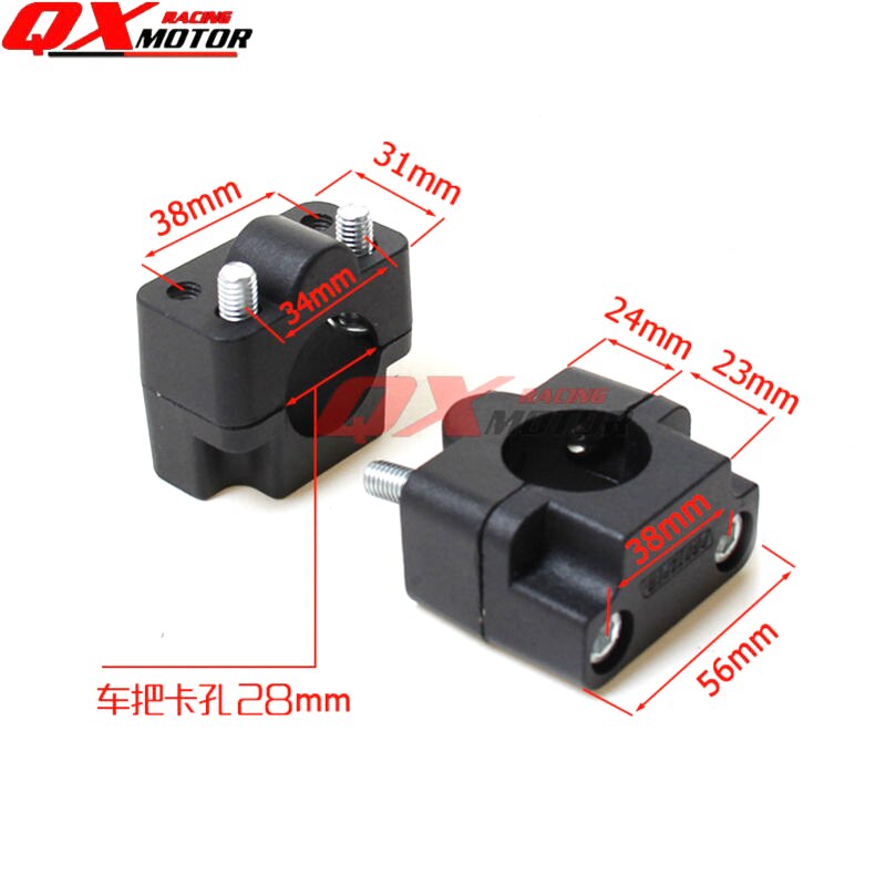 Aluminum Motorcycle Dirt Bike Handle Bar Mount Fat Bar Adapter Handlebar Mounts Riser Clamp 7/8" to 1 1/8 22mm to 28mm