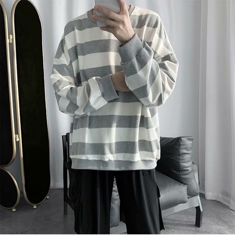 Oversized strip herre hættetrøjer koreansk hip hop efterår tynde afslappede sweatshirts kvinder rock hættetrøje plus størrelse tøj mænd japan hættetrøje