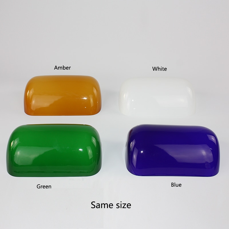 Cubierta de lámpara banquero de cristal de color verde/azul/ámbar/Blanco/Pantalla de Cristal de lámpara de banquero