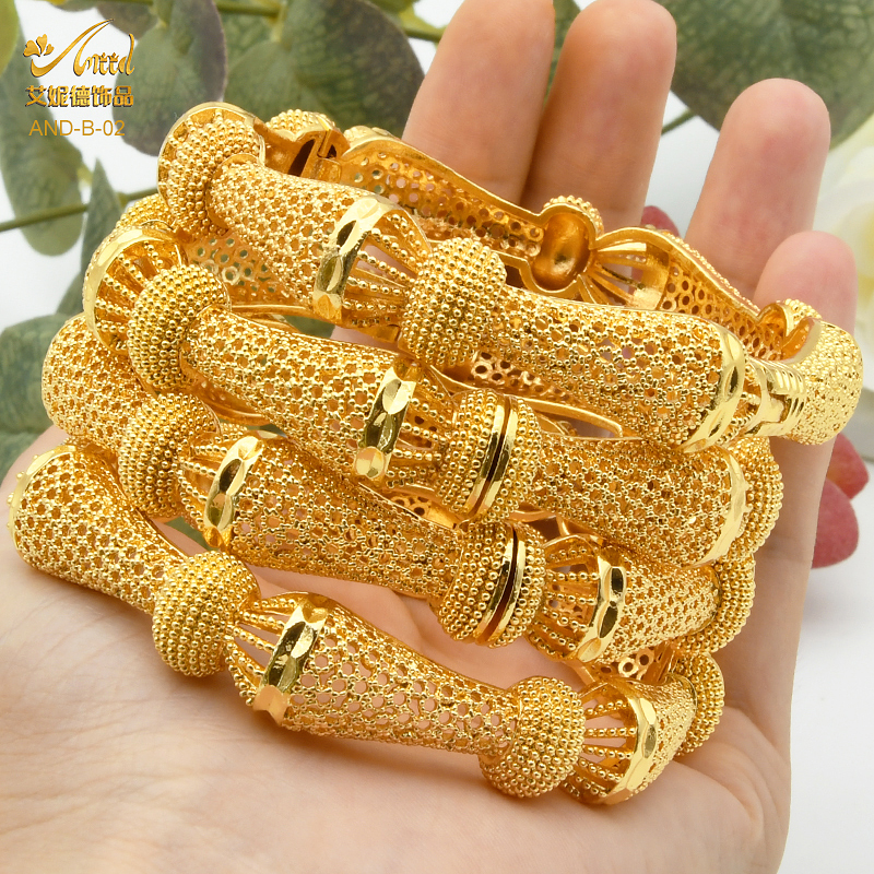 Dubai Armreifen Für Frauen Nahen Osten Gold Farbe Armreif Äthiopischen Saudi-arabischen Armbinde Hochzeit Braut Schmuck Afrikanische Geburtstag