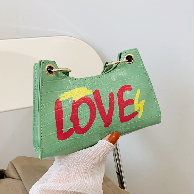 Bolso con de letra exterior para mujer, bolsa con de varita, a la ,: Green