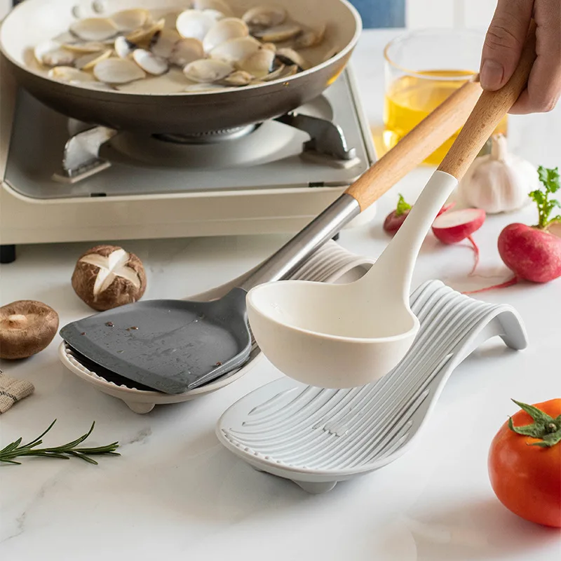 1/4 Stuks Siliconen Lepel Houder Steun Pad Keukengerei Spatel Hittebestendige Placemat Isolatiematten Keuken Gereedschap