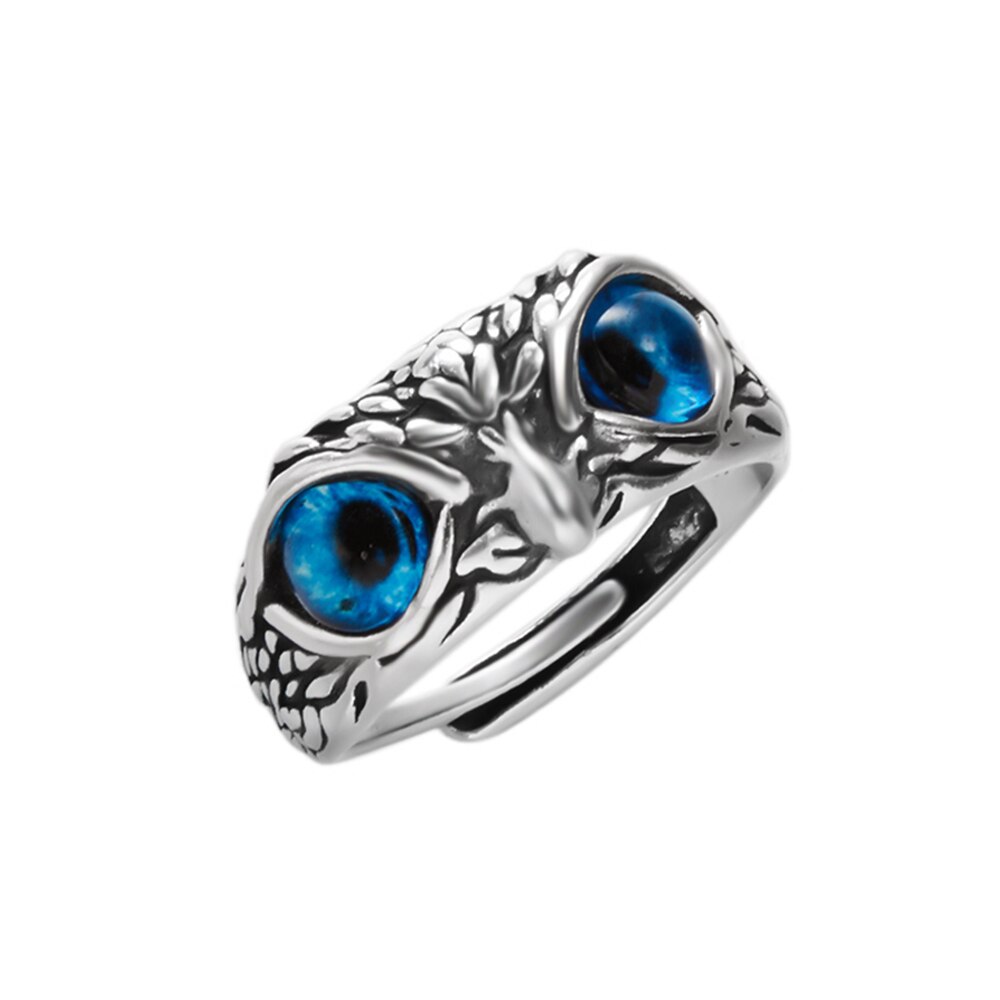 Männlichen Punk Eule Auge Öffnung Finger Ring für Männer unisex Einstellbare Manschette Schmuck Nette Ornament Party lässig Frauen: Eule 1