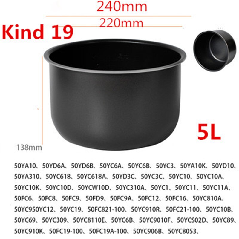 Reiskocher Liner für SUPOR Druck Herde Lnnenstadt Topf Reiskocher Kochtopf Schwarz topf Inneren Topf Nicht-Stock topf Innen Topf: Q