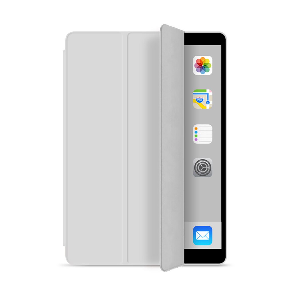 Soft Silicone Case voor iPad Air 3 10.5 inch A2153 A2123 A2152 A2154 PU Smart Cover Auto Wake funda Beschermende Shell: Light Gray