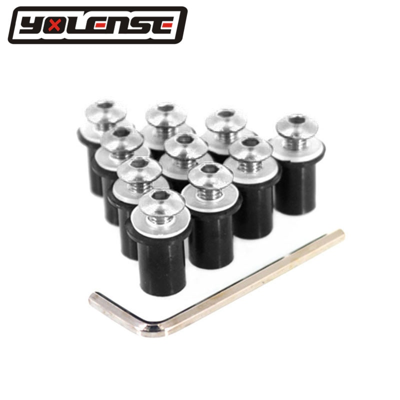 Yleiskäyttöiset 10 kpl  m5 5mm tuulilasin tuulilasin pultit ruuvisarjat suzukille  an250 an400 an650 sv400 sv650 dl650 gsf 650 sv1000