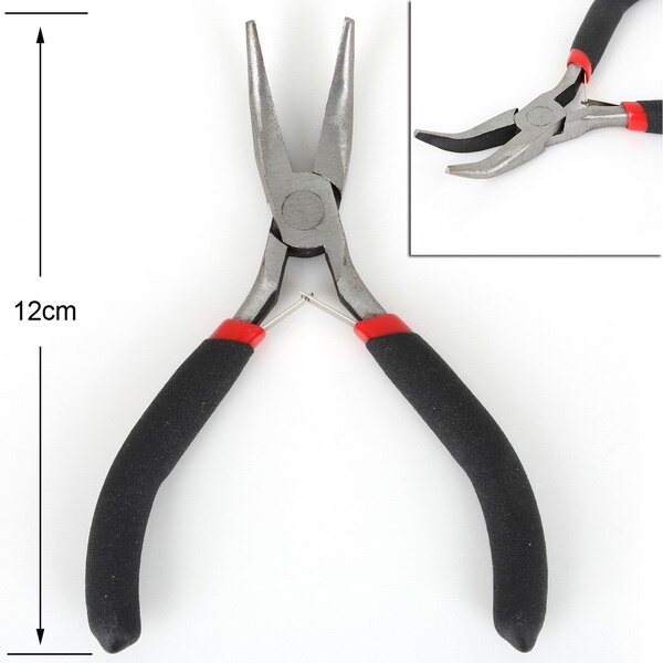 Multi-size Mini Zwart Roestvrij Staal Gebogen Krimptang Voor DIY Kralen Sieraden Maken Tang Fix Hand jewerly Tool: Curved nose pliers