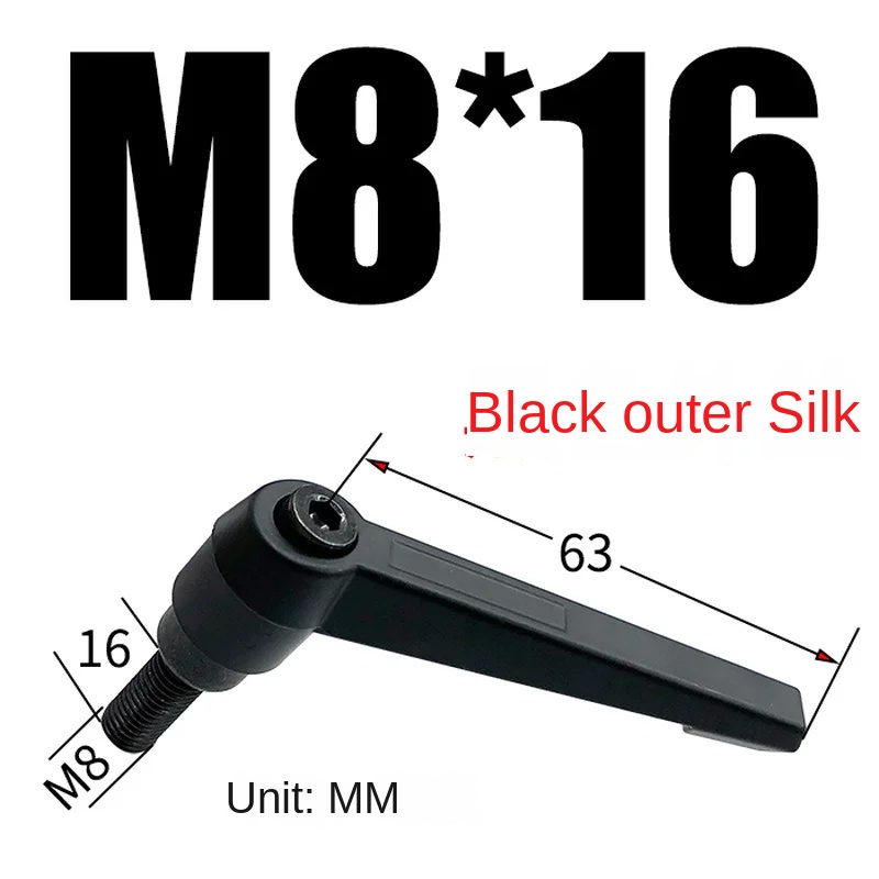 M8 Clamping Lever Clamping Handle Screws 16-60mm Clamping Lever Machinery Adjustable Handle Locking External Male Thread Knob