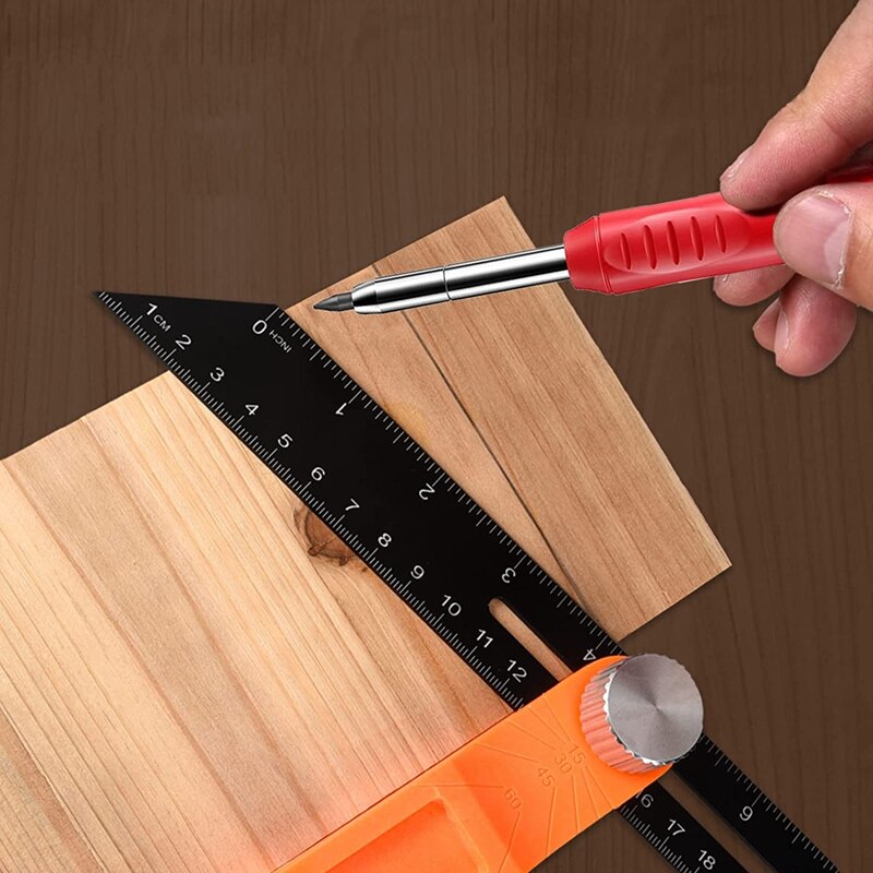 2Pcs Carpenter Pencils Set Solid Carpenter Pencil Carpentry Automatic Pencils Set Marking Tool For Carpenter Scriber