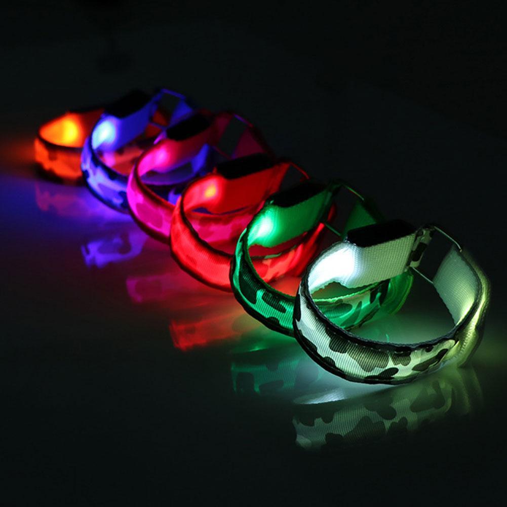 Sports LED Reflective Band Camouflage Bracelet Ankle Leg Strap Wristband Led Luminous Armbands for Party Jogging Running Cycling