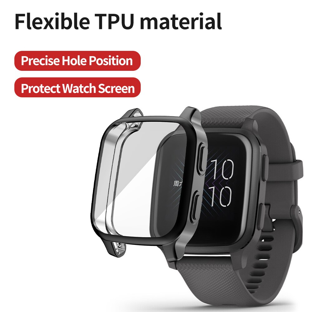 Flexible TPU Full Cover for Garmin Venu SQ Watch Case Screen Protector Scratch-resistant Shell Lightweight Bumper Accessories