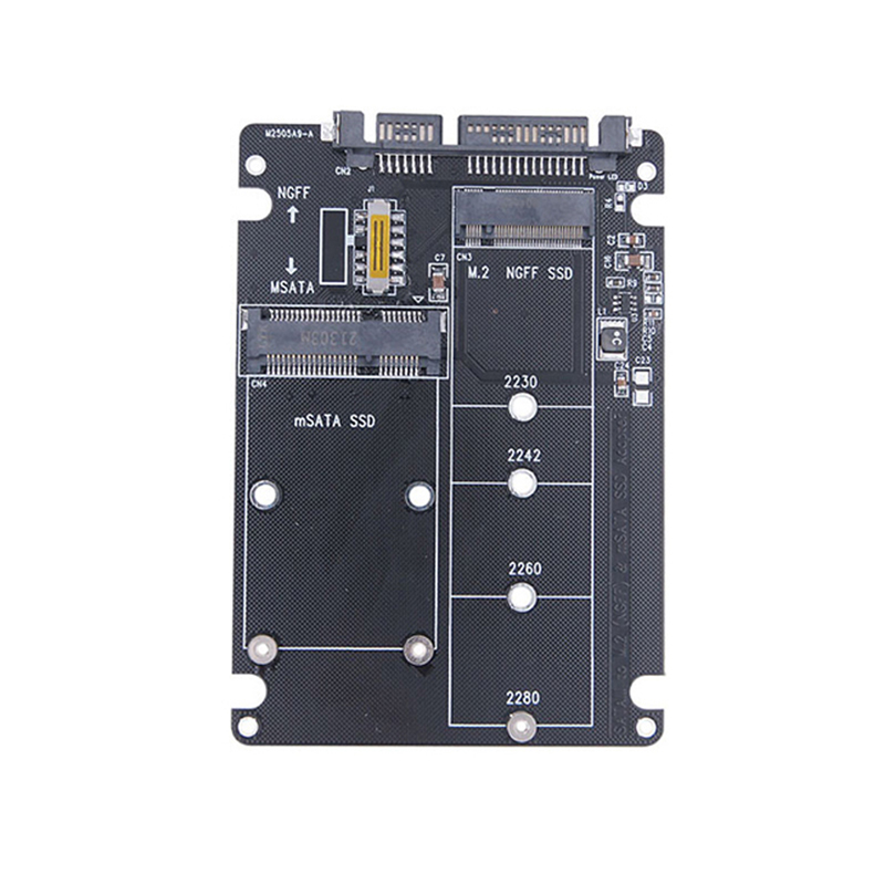 M.2/mSATA zu SATA Adapter M.2 NGFF mSATA SSD zu SATA3.0 2,5" Adapter mSATA/M2 SSD Konverter Riser Board Karte 6Gbps für PC Laptop