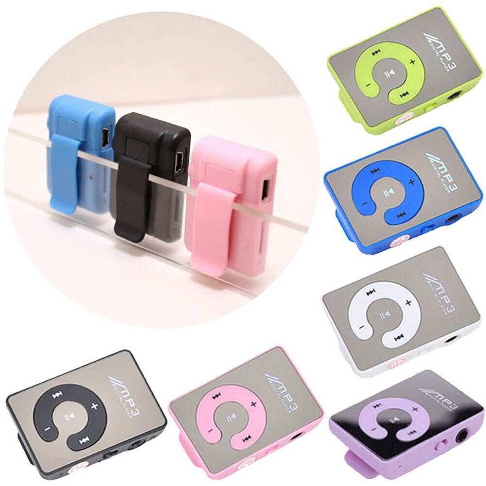 Mirror USB metal mini Clip mp3 Player 8 GB sport portable Music digital TF/SD Card Slot player mp 3 player card