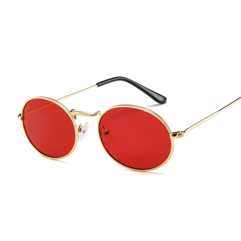 Ovale solbriller dame/mand mærke dame solbriller mandlig metal lille stel vintage punk oculos de sol feminino
