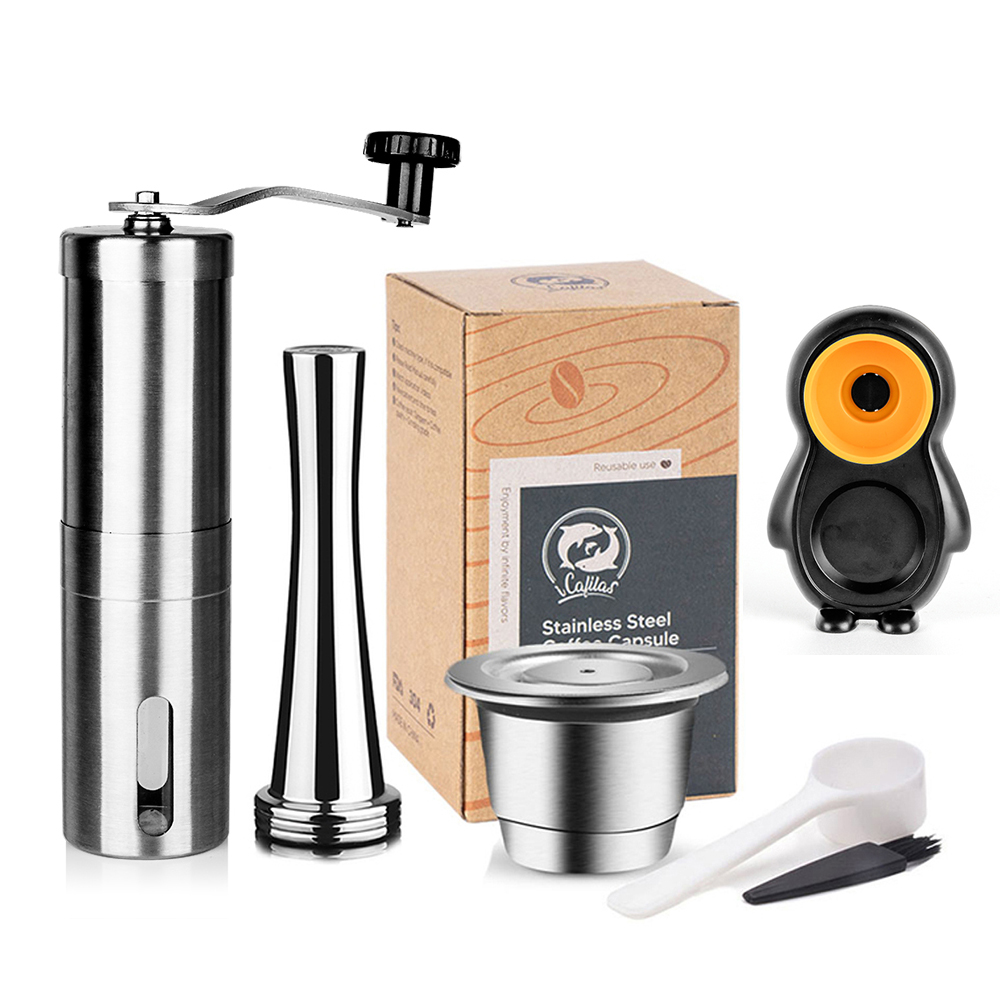 Edelstahl Nespresso Nachfüllbare Kaffee Kapsel manipulieren Wiederverwendbare Kaffee Schote Coffeeware Zubehör Für Barista Espresso Hersteller: Schwarz
