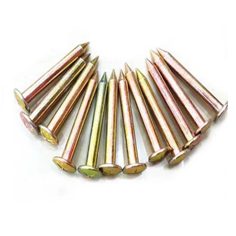 10pcs/set 3/5/7/8/10cm Surveying Steel Nails Survey Marker Cross Measuring Nails Boundary Mark Survey Stakes