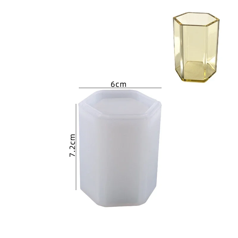 Caja de almacenamiento de portalápices, moldes de silicona para arcilla, florero, hormigón, cemento, Molde de resina, vela de aromaterapia, molde para taza: plum